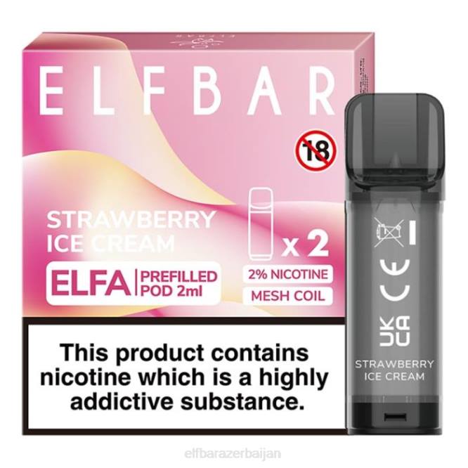 ELFBAR Elfa Pre-Filled Pod - 2ml - 20mg (2 Pack) P06N115 Strawberry Ice Cream